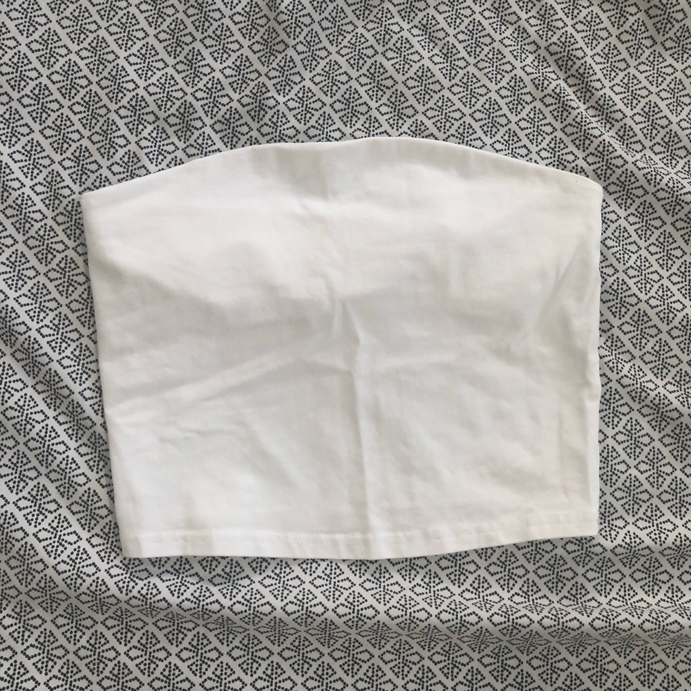 White cropped tube top